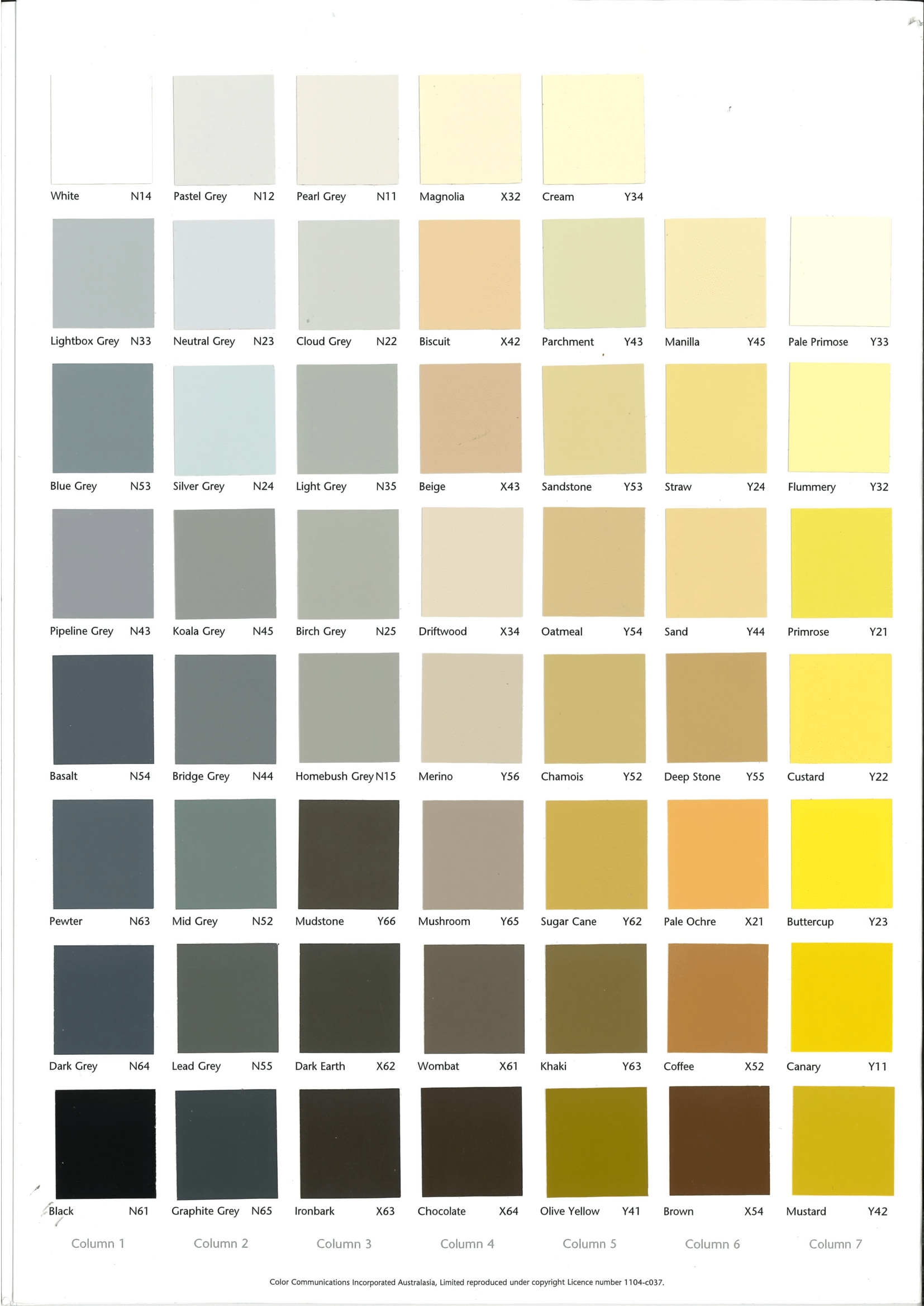 AS2700 colour chart paint supplies Brisbane